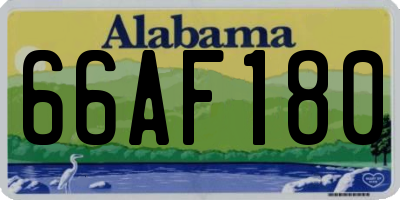 AL license plate 66AF180