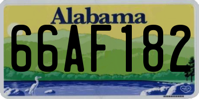 AL license plate 66AF182