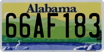AL license plate 66AF183