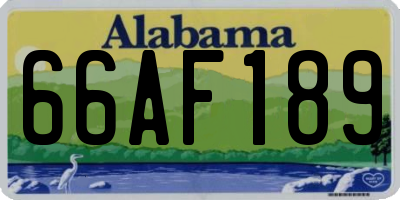 AL license plate 66AF189