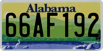 AL license plate 66AF192