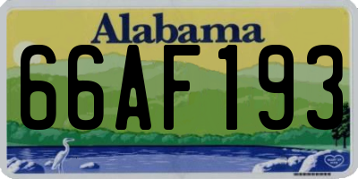 AL license plate 66AF193