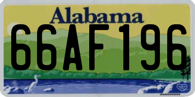 AL license plate 66AF196