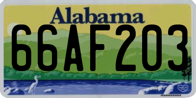 AL license plate 66AF203
