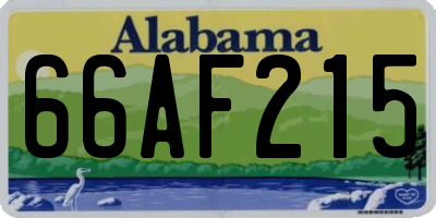 AL license plate 66AF215