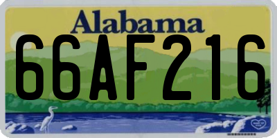 AL license plate 66AF216