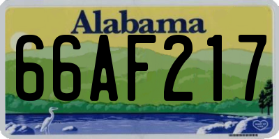 AL license plate 66AF217