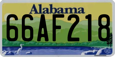 AL license plate 66AF218