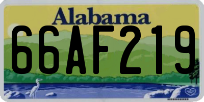 AL license plate 66AF219