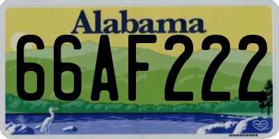 AL license plate 66AF222
