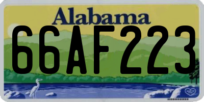 AL license plate 66AF223