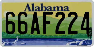 AL license plate 66AF224