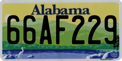 AL license plate 66AF229