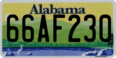 AL license plate 66AF230