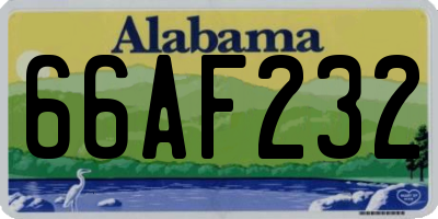 AL license plate 66AF232