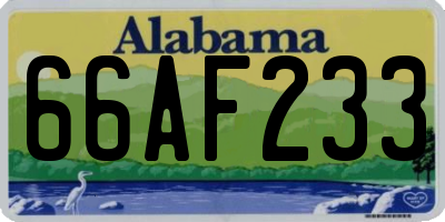 AL license plate 66AF233