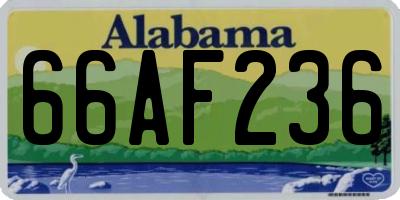AL license plate 66AF236