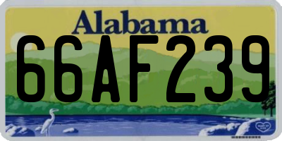 AL license plate 66AF239