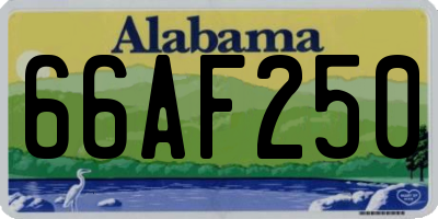 AL license plate 66AF250