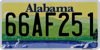 AL license plate 66AF251
