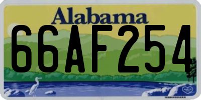 AL license plate 66AF254