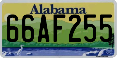 AL license plate 66AF255