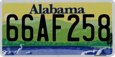 AL license plate 66AF258