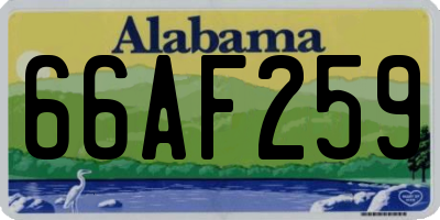 AL license plate 66AF259