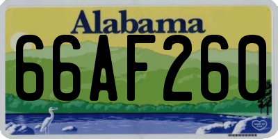 AL license plate 66AF260