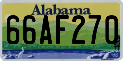 AL license plate 66AF270