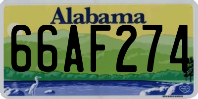 AL license plate 66AF274