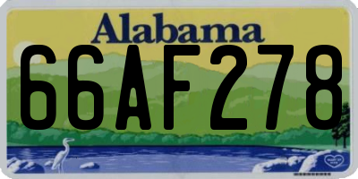 AL license plate 66AF278