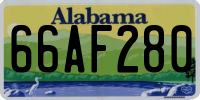 AL license plate 66AF280