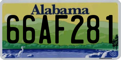 AL license plate 66AF281