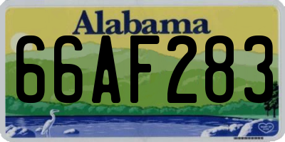AL license plate 66AF283