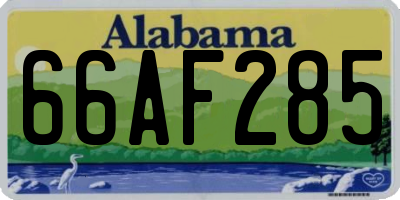 AL license plate 66AF285
