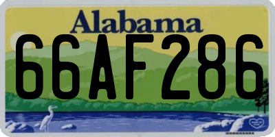 AL license plate 66AF286