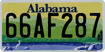 AL license plate 66AF287