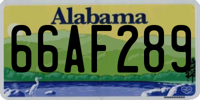 AL license plate 66AF289