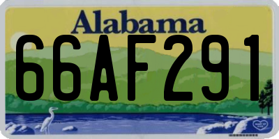 AL license plate 66AF291
