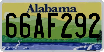 AL license plate 66AF292
