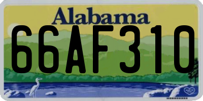 AL license plate 66AF310