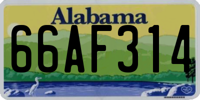 AL license plate 66AF314