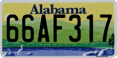 AL license plate 66AF317