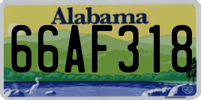 AL license plate 66AF318