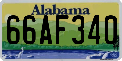 AL license plate 66AF340