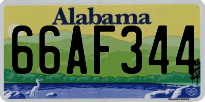 AL license plate 66AF344