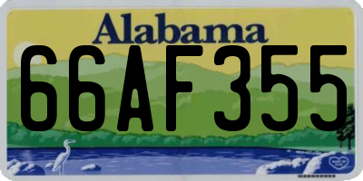 AL license plate 66AF355