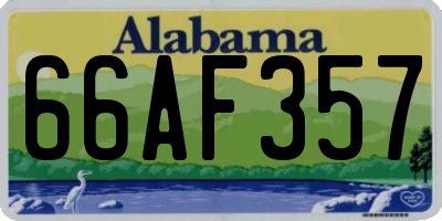 AL license plate 66AF357