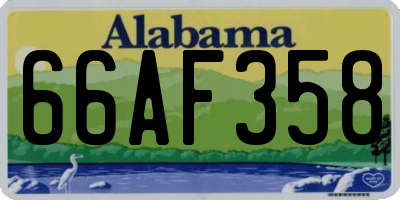 AL license plate 66AF358